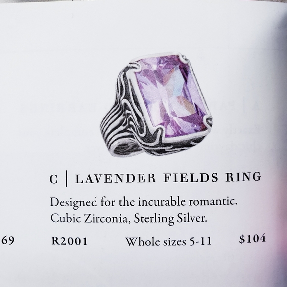 Silpada Sterling Silver Lavender Fields Purple CZ Cocktail Ring R2001 - Picture 9 of 15
